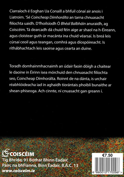 Coincheap Dimhoralta le Eoghan Ua Chonaill cnuasach filiochta Gaeilge Irish poet Gaelic poetry
